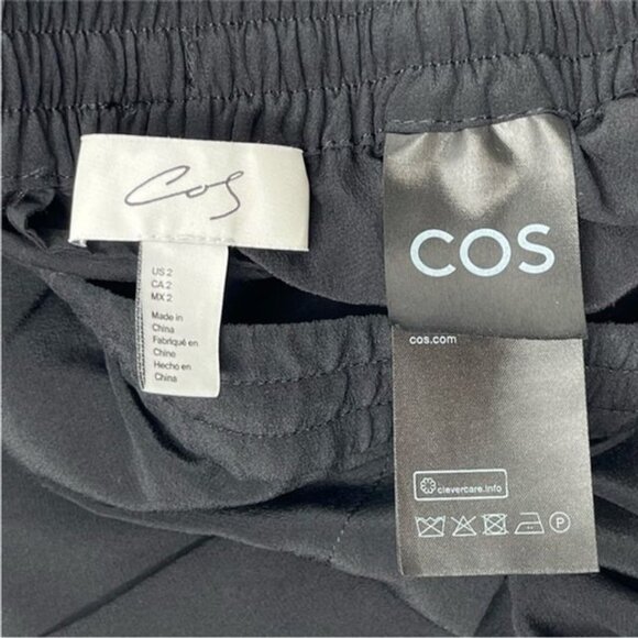 COS Black 100% Silk Wide Leg Trousers - Picture 5 of 10